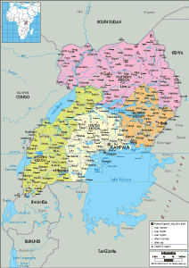 POLITICAL Map of Uganda