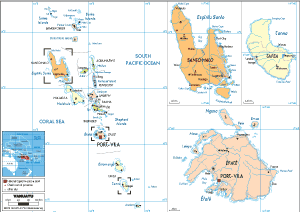 POLITICAL Map of Vanuatu