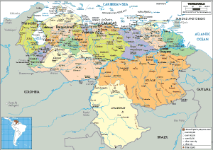 POLITICAL Map of Venezuela