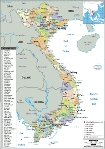 POLITICAL Map of Vietnam