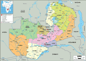 POLITICAL Map of Zambia