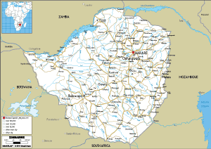 ROAD Map of Zimbabwe
